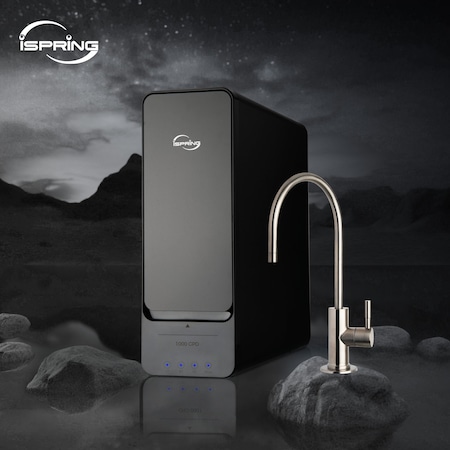 Ispring 1000 GPD Tankless RO Water Filtration System With Brush Nickel Faucet RO1000-BN